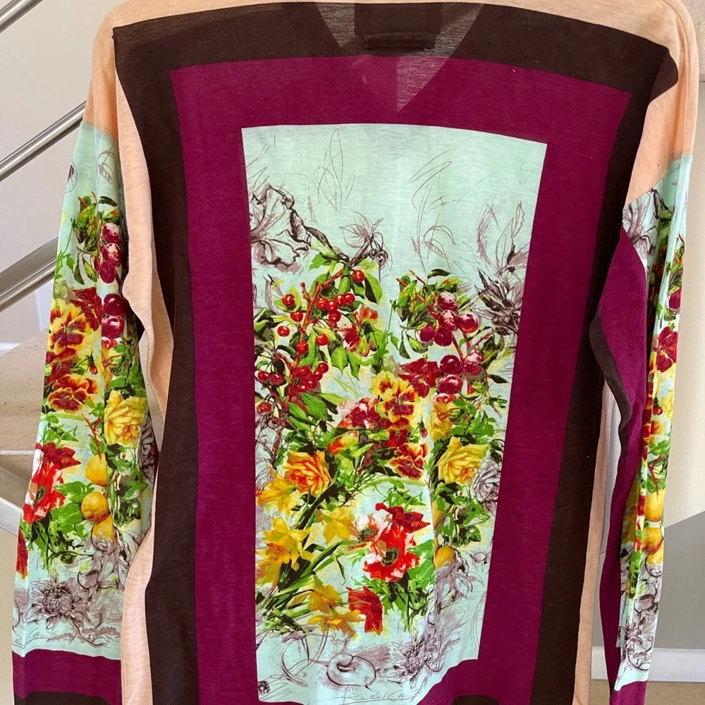VINTAGE JPG Multicolor V-neck top - Picture 4 of 12